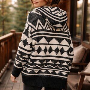 billabong cardigan sweater hooded tribal xs pls read